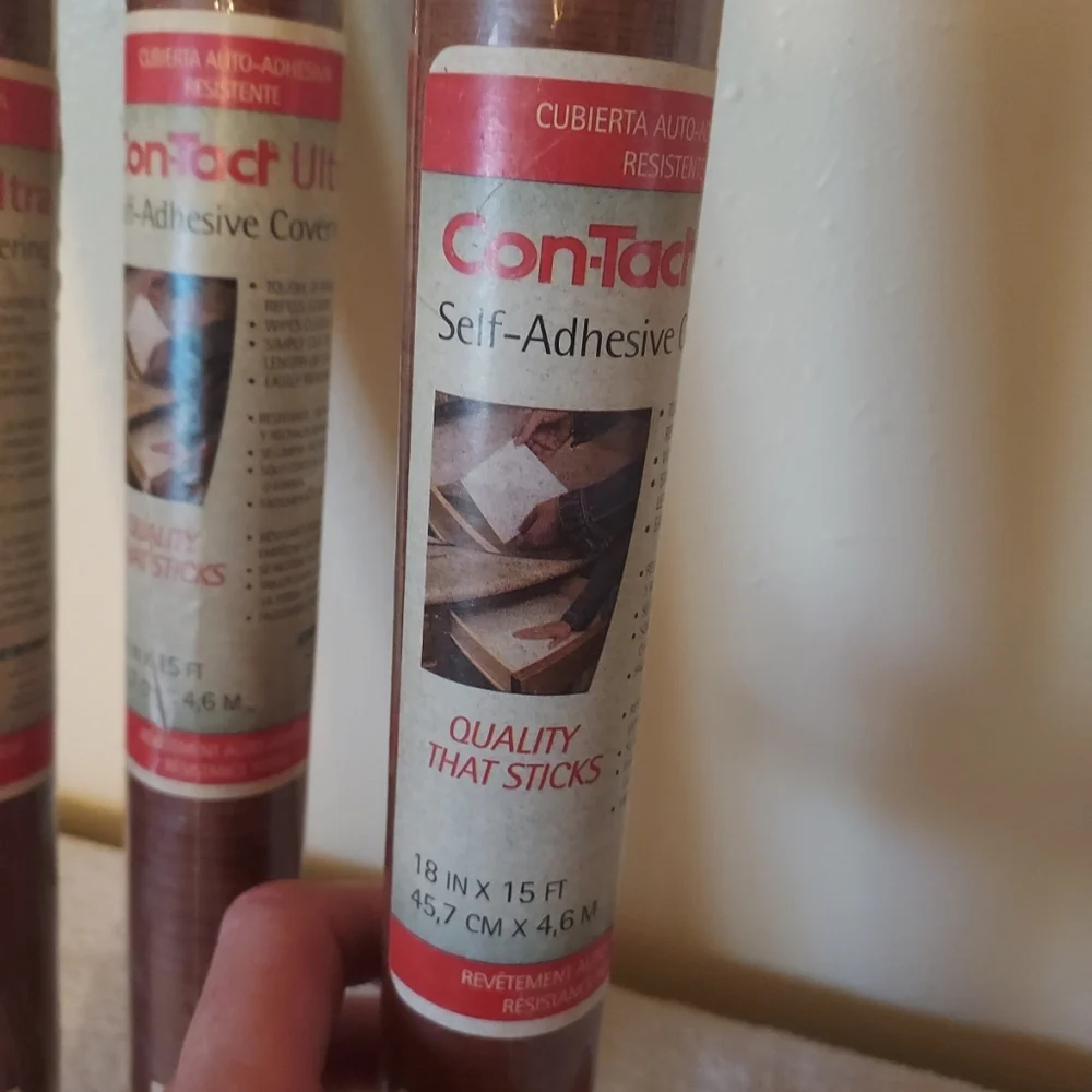 Con-Tact Ultra Self-Adhesive Covering 18in × 15ft Cherry 3 Rolls New In Wrapping